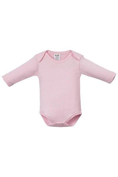 Lolons Bebek Basic Uzun Kol Çıtçıtlı Badi Pembe