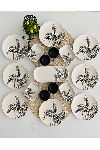 Keramika Black Spike Set for 8 Persons Breakfast