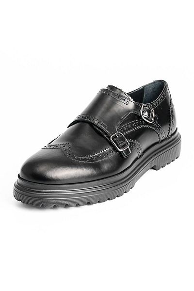 TETRİ Tokel Model Genuine Leather Men's Black Casual Shoes
