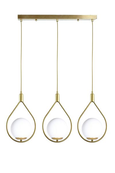 Modavize Deco Modern Design Cafe - Kitchen - Living Room - Dining Table Top Colored Glass 3-Piece Chandelier