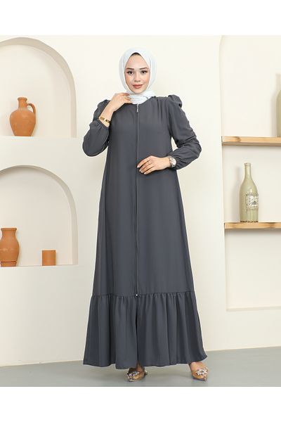 Neva Style Crepe Fabric Hijab Ferace / F0134 - Anthracite
