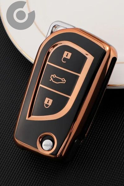 Alazpay Husă pentru chei din TPU pentru Toyota Corolla Auris Verso Avensis Hi...