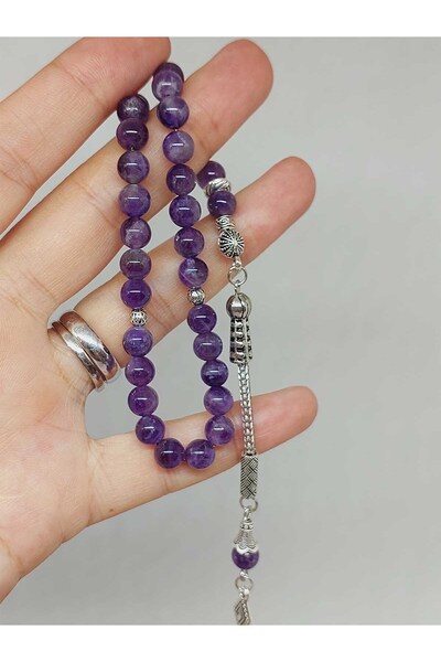 Yasamtohumu Pietre prețioase de ametist Tasbih 33 bucăți 6 mm (1258)