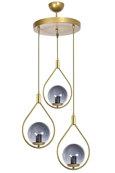 Modavize Deco Modern Design Cafe - Kitchen - Living Room - Living Room Colored Glass 3-Piece Chandelier