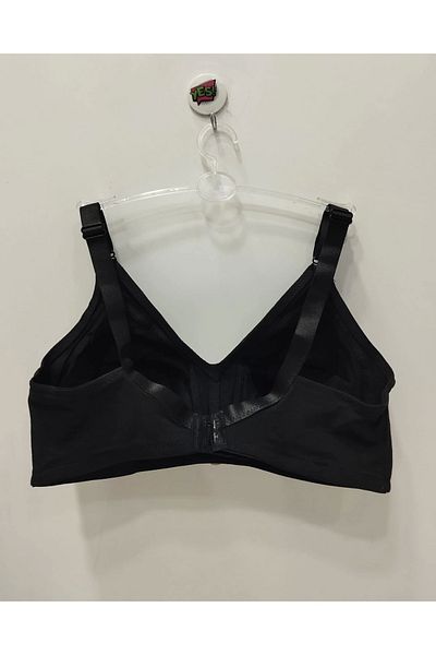 F.K 1954 Model Patterned Non-Supported and Non-Bladder Gathering Black Bra