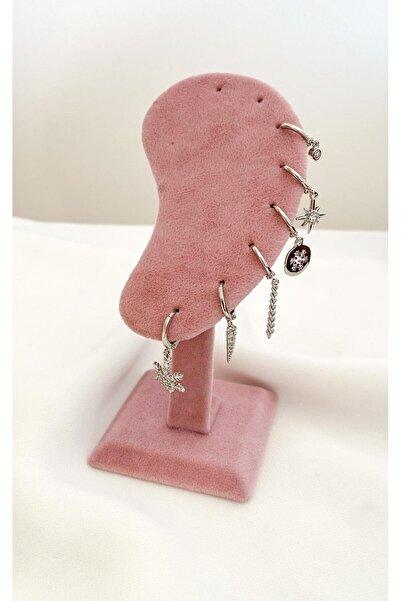 Sacha Accessories Kartanesi Figürlü Gümüş Halka Set Küpe