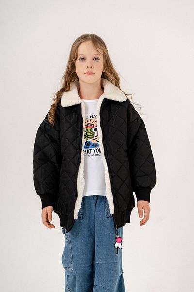 GİYİCEM Firl's Quilted Inflatable Coat with Fur Inside