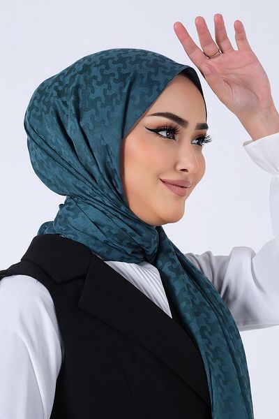 HAREM SCARF ΣΜΑΡΑΓΔΙΚΟ Χαρέμι ​​Σκαντζόχοιρος Eslem Jacquard Σάλι