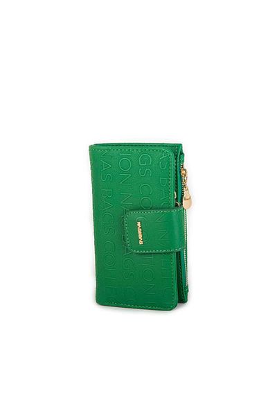 Nas Bag Women's Horizontal Wallet Grass Green Embossed