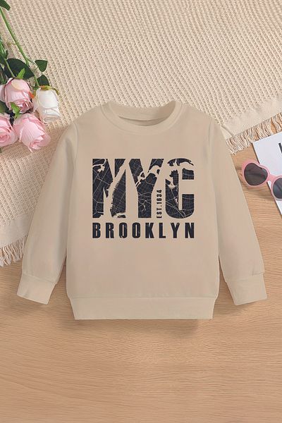 MYADA Суитшърт с щампа NYC Brooklyn 17082