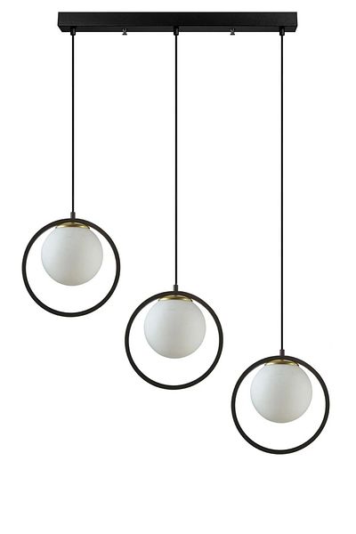 Modavize Nina Modern Living Room - Kitchen - Bedroom 3-Piece Chandelier with Metal Ring on the Dining Table
