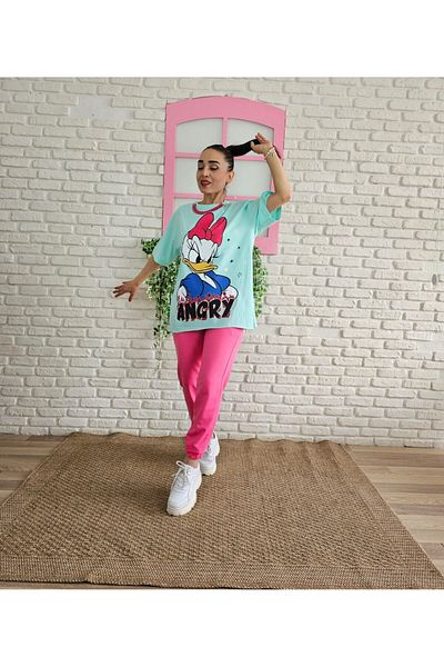 Altı Üstü Butik Σετ αθλητικών φόρμας Duck Character Print