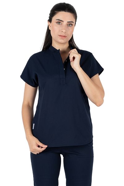 Alsancak Üniforma Set de jerseu pentru doctor și asistentă din țesătură subțire model lycra albastru