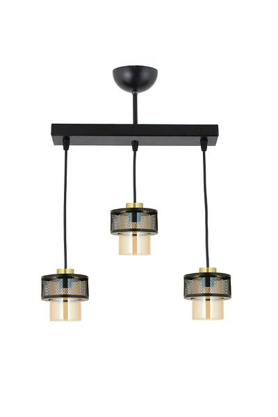 Lambadar Pulsar Genuine Glass Model Modern Rectangular Triple Pendant Lamp Chandelier