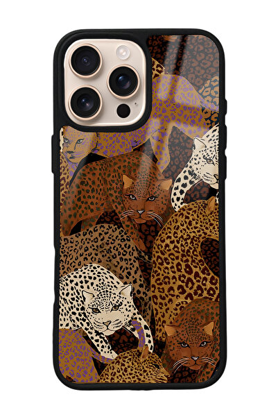 Spoyi iPhone 16 Pro Max Leoparlar Tasarımlı Glossy Telefon Kılıfı