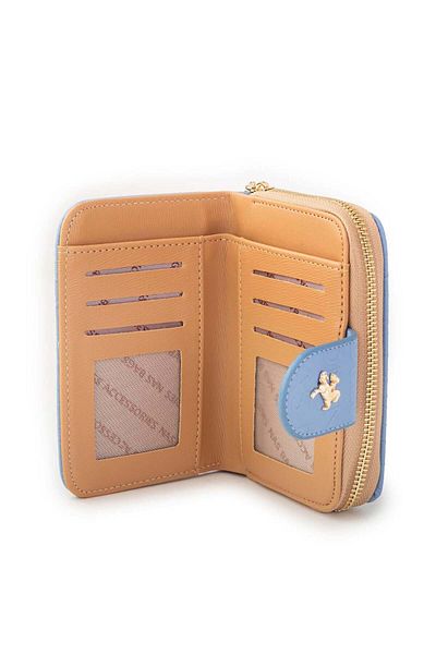 Nas Bag Portofel orizontal damă albastru Camel în relief