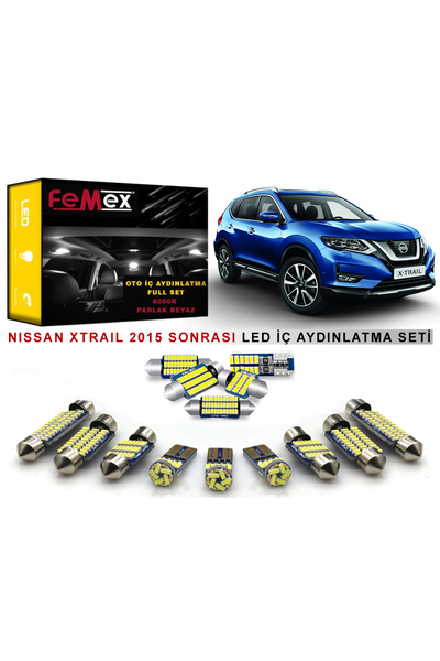 FEMEX Nissan Xtrail 2015 Sonrası Cam Tavanlı LED İç Aydınlatma Ampul Seti FEM...