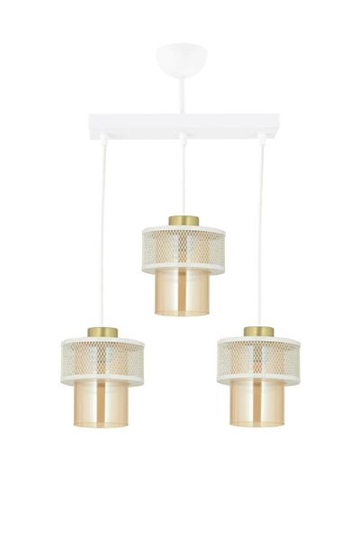 Lambadar Pulsar Genuine Glass Model Modern Rectangular Triple Pendant Lamp Chandelier