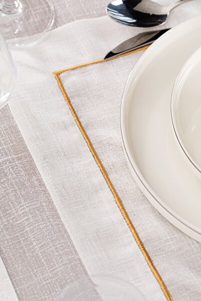 LUFA HOME Paradise Wrapped Embroidered Plain Tablecloth