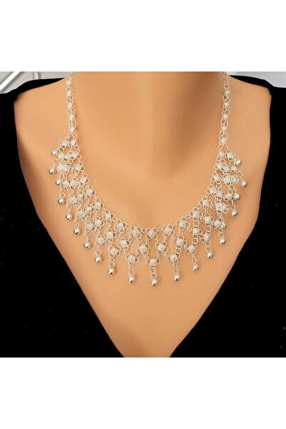 Nusret Takı 925 Ayar Gümüş Telkari 3 Sıra Kişniş Kolye