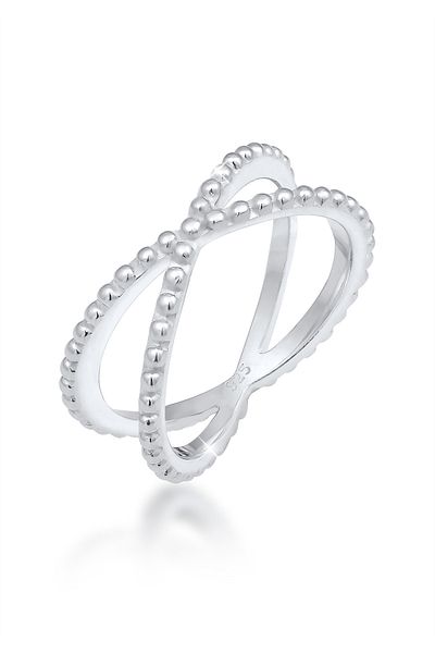 ELLI Ring Damen Kreuz Kugel Modern Blogger Trend aus 925 Sterling Silber