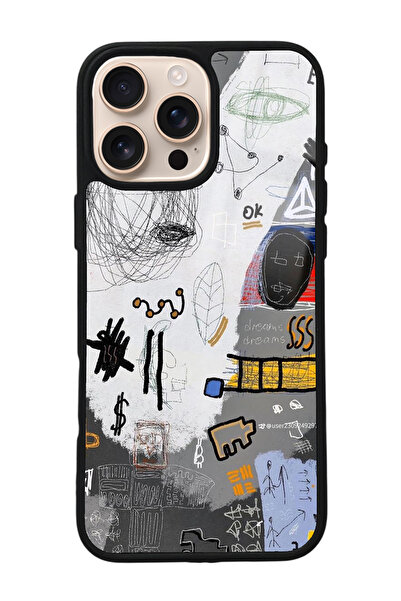 Spoyi iPhone 16 Pro Max Matematik Tahtası Tasarımlı Glossy Telefon Kılıfı