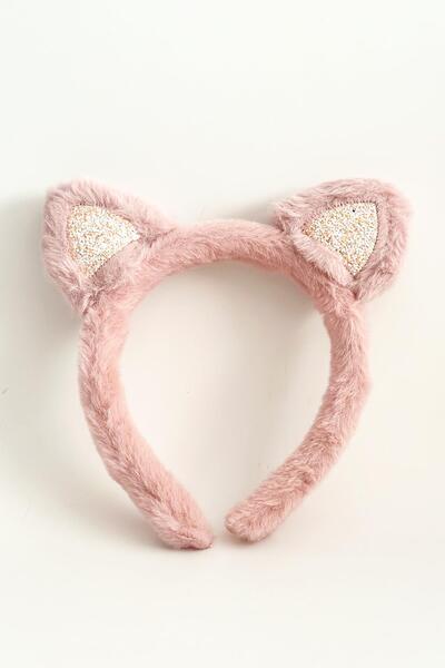 New Obsessions Cat Ear Soft Furry Plush Tiara for Girls Kids