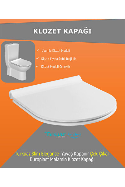 Turkuaz Bella Slim, Slim Elegance Yavaş Kapanır Duroplast Klozet Kapağı
