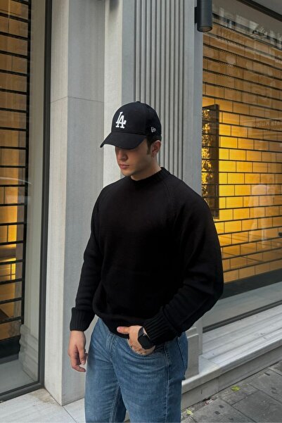 Livio Ferri Ανδρικό πλεκτό πουλόβερ με λαιμόκοψη με χοντρό ιταλικό μανίκι