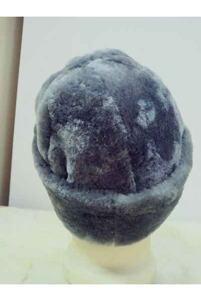 hoaryage Genuine Lamb Post with Post Double Layer Beret Hat Börk