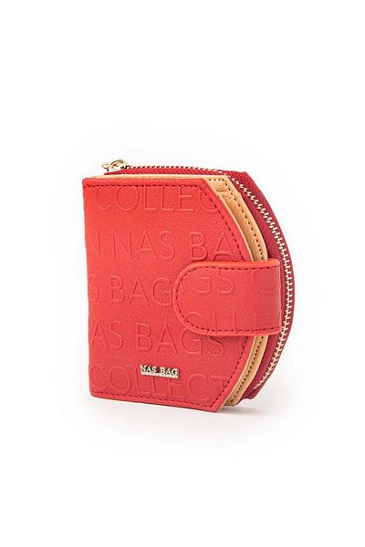Nas Bag Women's Multifunctional Wallet Red Camel Embossed