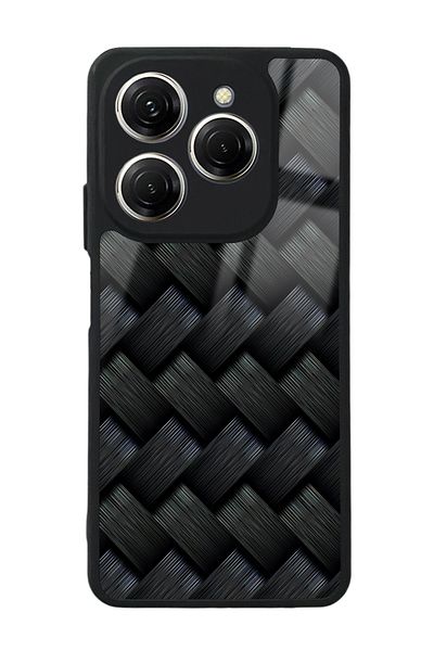 Spoyi غلاف هاتف لامع بتصميم شبكي أسود لهاتف Tecno Spark 20 Pro