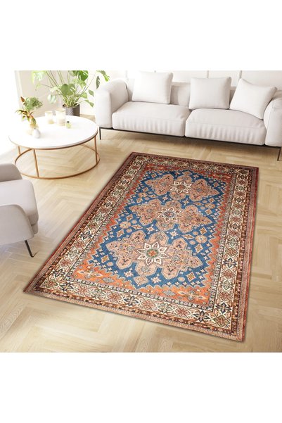 Rugs Modern Halı مجموعة Cansu سجادة زخرفية حديثة منسوجة باللون البرتقالي والأ...