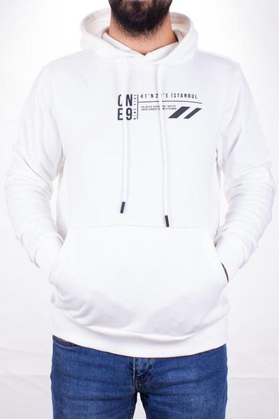 Twister Jeans Ανδρικό φούτερ Twister 1910 Ecru Hooded