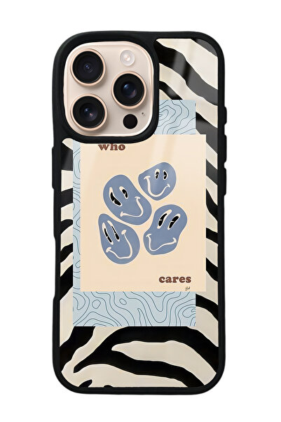 Spoyi iPhone 16 Pro Zebra Emoji Tasarımlı Glossy Telefon Kılıfı