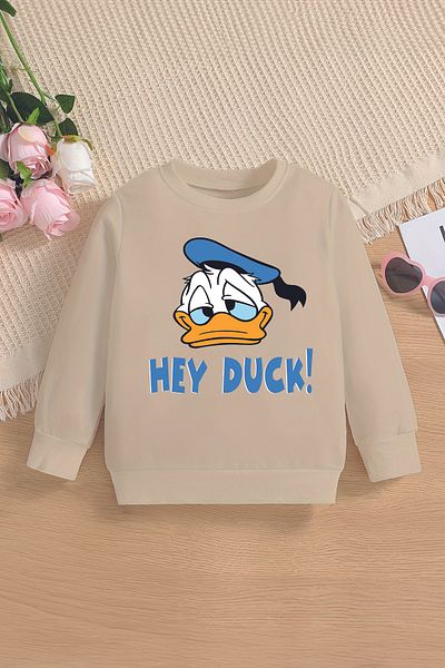 MYADA Суитшърт с кръгло деколте и щампа Hey Duck за момче 15792