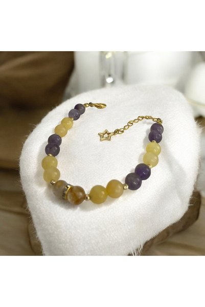 Sunshe Atelier Melonia Natural Stone Design Bracelet (Health-Berecet-Energy) (with Steel Attachment)