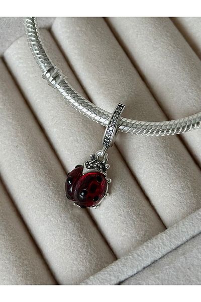 Zeich Aksesuar Red Ladybug Dangle Charm