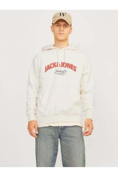 Jack & Jones سويت شيرت رجالي - كريمي 12267584 ، جوربرونكس قوس كبير، قطع كبير