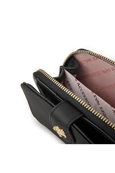 Nas Bag Black Karaca - Women's Wallet with Multiple Card Compartments