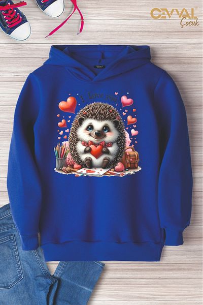 Cevval PULLOVER OVERSIZE PENTRU COPII CU GLUGĂ IMPRIMAT ARRI