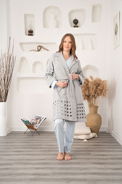 CT MODA Set de pijamale pentru femei, albastru, cu design special, din bumbac, pentru maternitate