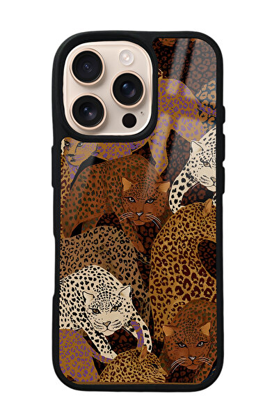 Spoyi iPhone 16 Pro Leoparlar Tasarımlı Glossy Telefon Kılıfı
