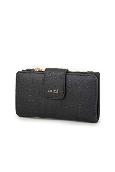 Nas Bag Women's Horizontal Wallet Black Embossed