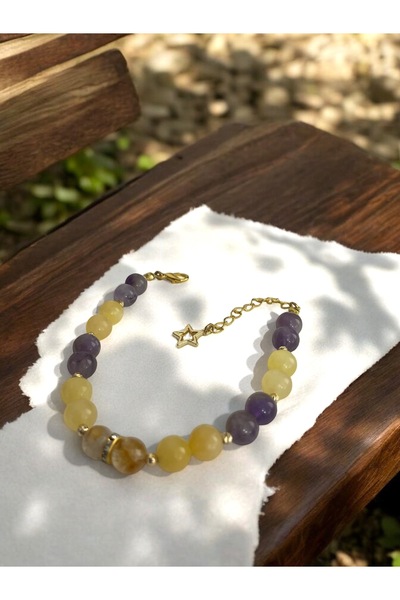 Sunshe Atelier سوار بتصميم حجر ميلونيا الطبيعي (الصحة-الصحة-الطاقة) (مع جهاز ...