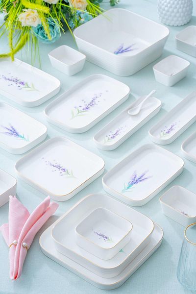 ACAR Lavander 45 Piece Breakfast/Dinner Set