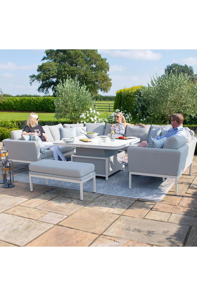 SCY Lavoro Bahçe Mobilyası Modern 12 Kişilik U Köşe Koltuk Takımı Dış Mekan O...
