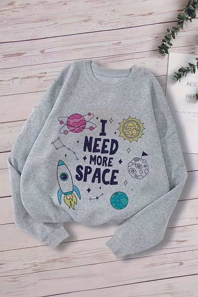 MYADA Суитшърт с кръгло деколте I Need More Space - 22452