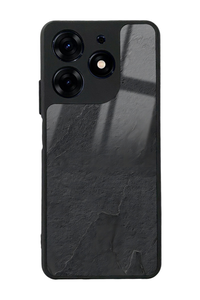 Spoyi Tecno Spark 10 Pro Siyah Mermer Tasarımlı Glossy Telefon Kılıfı