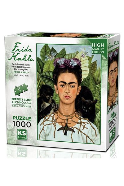 Ks Games Self-Portrait with Thorn Necklace and Hummingbird 1000 Piece Puzzle